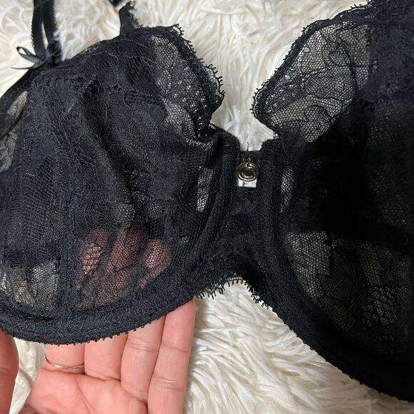 Chantelle| Vintage Women's black lace underwire bra - Picture 6 of 12